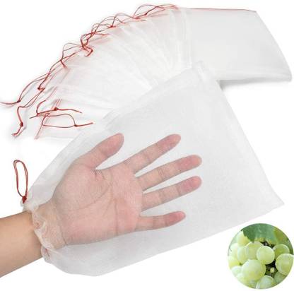 ZIMBLE Washable Multipurpose Draw-string Fridge Mesh Bag Pack of 100 Grocery Bags
