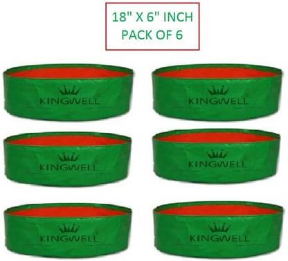 Kingwell ROOFTOP Grow bags Gardening for outdoor [18x6 ] INCH. PACK of 6 Grow Bag