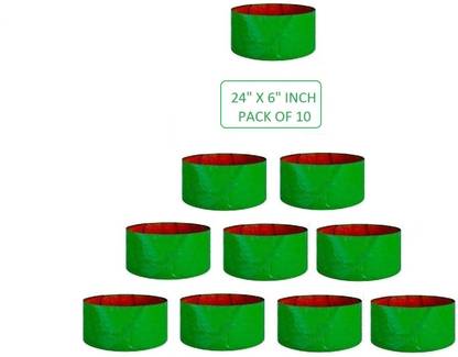 Kingwell Plants bag for Terrace,Balcony, Kitchen Gardening 24" X 6" (Pack Of 10) Grow Bag