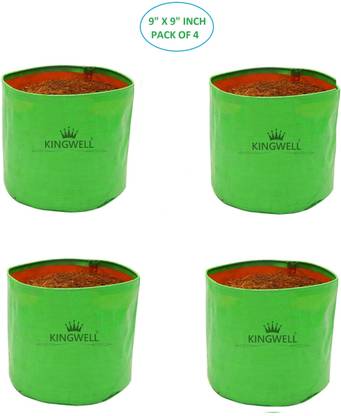 Kingwell Small plants,Indoor & Outdoor Gardening (9X9) Pack of 4 Grow Bag