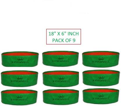 Kingwell ROOFTOP Grow bags Gardening for outdoor [18x6 ] INCH. PACK of 9 Grow Bag
