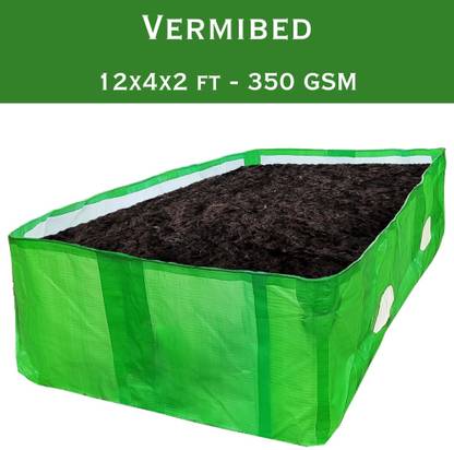 Singhal HDPE UV Stabilized Vermi Compost Bed 350 GSM, 12x4x2 Ft, Vermibed Grow Bag
