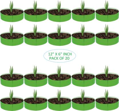 Kingwell 12"x6" Inch Pack of 20 Hdpe Grow Bag Leafy Vegetable Gardening 260 GSM Grow Bag