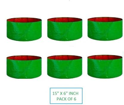 Kingwell HDPE Gardening for Plants Vegetable(15" X 6")(Pack of 6) Grow Bag