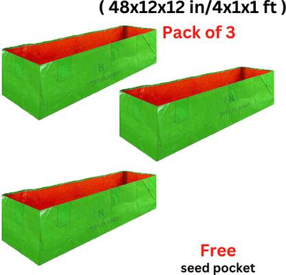 heliland plant bags big size 48x12x12-pack 3, plant growing bags, green plant bag Grow Bag