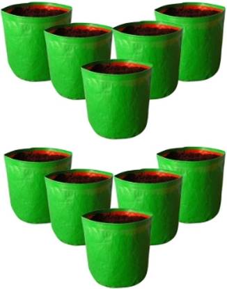 GrowTree 12"x12" HDPE 260 GSM,, For Home Gardening, (Pack of 10) Terrace, Grow Bag