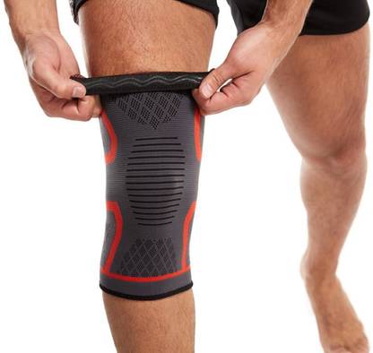 Digital Shoppy Fitness Running Cycling Knee Support Elastic Knee Guard (Red) Medium- 1 Pc Cycling Knee Guard