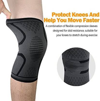 Digital Shoppy Fitness Running Cycling Knee Support Elastic Knee Guard (Grey) ( XL )1 pc Cycling Knee Guard