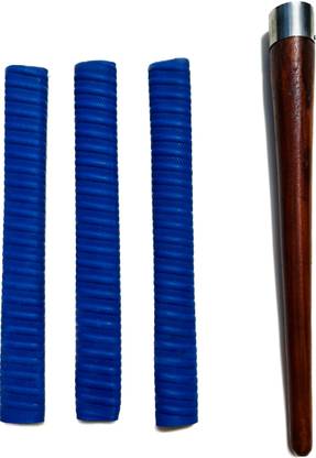 Rahul Sports Sports cricket bat handle gripper cone and 3 bat handle grips blue color Cricket Guard Combo