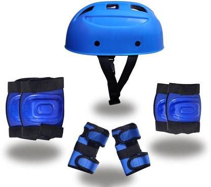 SPO Zone Protective Skating Guard Kit Helmet, Elbow Guards, Knee caps, Hand Gloves Cycling Guard Combo