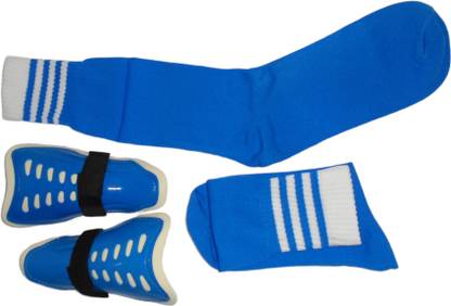 BAAZ FOOTBALL BLUE COMBO SHIN GUARD AND SOCKS Football Shin Guard
