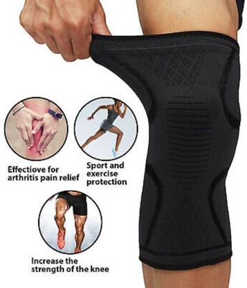 Digital Shoppy Fitness Running Cycling Knee Support Elastic Knee Guard (Grey) ( Mediem) 1 pc Cycling Knee Guard