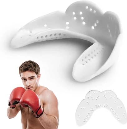 MAYCREATE Boxing Mouthguard Medium Mouthguard Teeth Guard EVA Mouthguard, White Mouth Guard