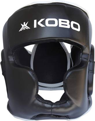 KOBO P.U Leather Mma Head gear Fighting Helmet for Kickboxing Karate Taekwondo Boxing Head Guard