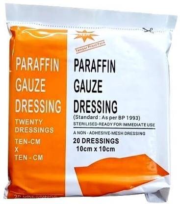 SYMKARD Paraffin Gauze Dressing, Paraffin Dressing Gauze (Bactigras) 10cm x 10cm Non-Sterile Gauge Roll