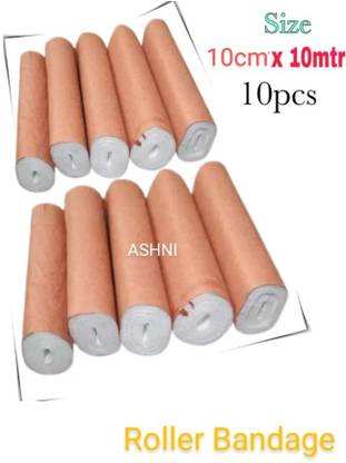 Ashni Bandage Roll Dressing 10cm X 10 Mtr 10pcs Non-Sterile Gauge Roll