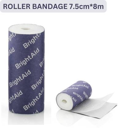 BRIGHT AID Roller Bandage 7.5 cm X 8m, Pack of 10 rolls Non-Sterile Gauge Roll