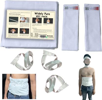 Widely Pure Wet Pack Cotton Patti Set head, neck, kness and abdominal wet pack satvik Non-Sterile Gauge Roll