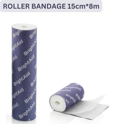 BRIGHT AID Roller Bandage 15 cm X 8m, Pack of 10 rolls Non-Sterile Gauge Roll