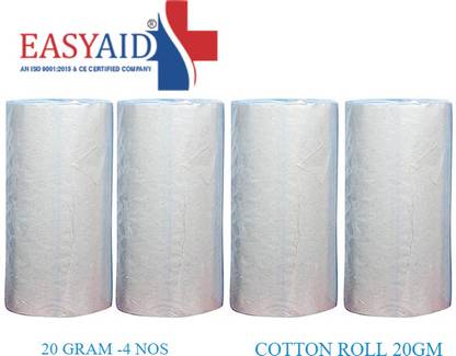 EASYAID COTTON ROLL 20GRAM-PACK OF FOUR Non-Sterile Gauge Roll