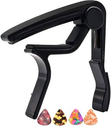 TechBlaze Guitar Capo with 5 Picks, Quick Change Trigger Capo for 6-String Metal Alloy Guitar Capo, For Acoustic Guitar, Classical Guitars Electric and Ukulele Clutch Guitar Capo