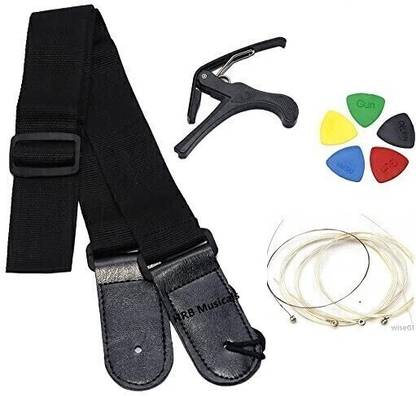 TechBlaze Guitar Belt Strap & One Handed Trigger Capo ,String, picks for Acoustic Guitar Clutch Guitar Capo