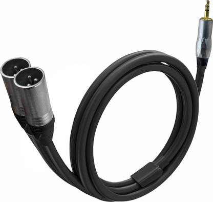 MX Ep 3.5mm Stereo to Dual XLR Male Y Splitter Breakout Cable Patch Cable Unbalanced Straight TRS Patch Cable