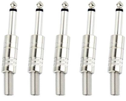 darkingwings 5Pcs 6.35mm 1/4" Mono Male Stereo Jack Plug Audio Adapter Cable Converter Straight TRS Patch Cable