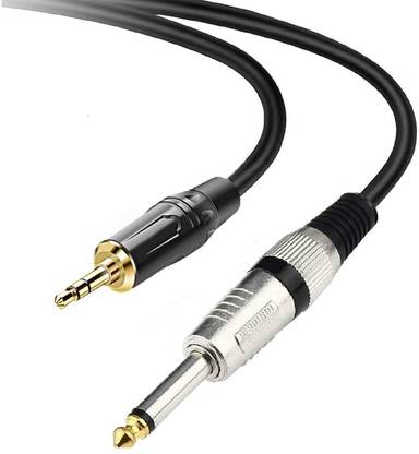Wicrotec Instrument Cable- 6.35mm (1/4 inch) Male Mono to 3.5mm Male Audio Jack Cable Double Angled TRS Patch Cable