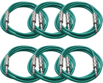 MORTAS (PACK OF 6) Guitar,Instrument 6.35mm Mono Jack Male To 6.35 mm Male 1/4"Balanced Double Angled TRS Patch Cable