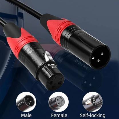 Urban Infotech Male to Female XLR Cable for Condenser Microphone Balanced 3 Pin Copper Coated Double Angled XLR Patch Cable