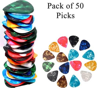 TechBlaze Guitar Pick Plectrums For Bass, Electric, Acoustic Guitar 50QTY (Color Random) Guitar Pick
