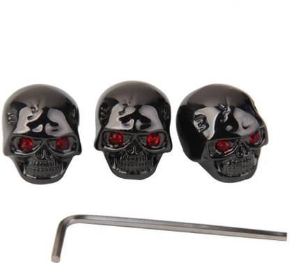 LoomTree 3pcs Electric Guitar Skull Head Volume Control Knobs Black Guitar Pick