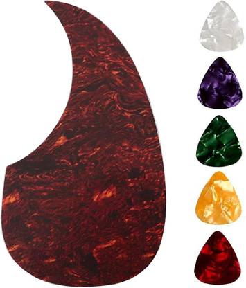 Mocking Bird Self-Adhesive PVC Pickguard Sticker Anti-Scratch Replacement with 5Picks (RED) Guitar Sticker