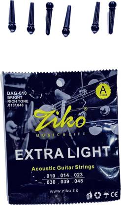 Ziko Acoustic BLACK ZIKOO WITH BRIDGE PINS Guitar String