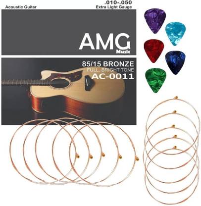 AMG Music Acoustic Guitar G 3rd String Set Of10 Stainless Steal Strings Guitar G Strings With Picks Guitar String