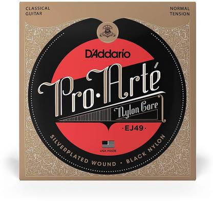 D'ADDARIO Classic Pro-Arte Black Nylon Classical Guitar Strings, Normal Tension Guitar String