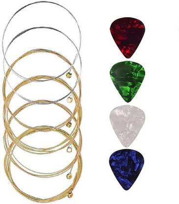 amg digital Acoustic Acoustic Guitar String set with 4 Picks Bronze Guitar Strings, Light Tension Guitar String