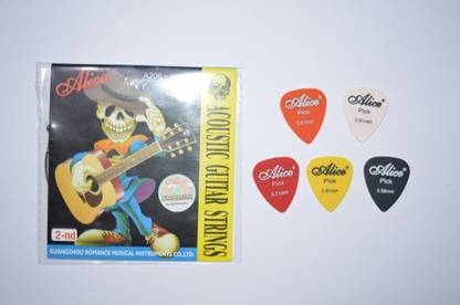 NASIR ALI Acoustic alice combo-2nd(B)string+5pick Guitar String