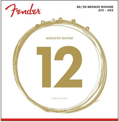 FENDER Acoustic 70L 80/20 Bronze Ball End 12-52, Light Made in U.S.A Guitar String