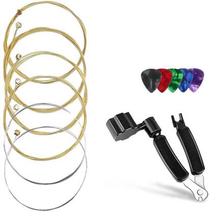 Mocking Bird Acoustic Guitar String Set with 3 in 1 Guitar String Winder ,Pin Puller , String Cutter Guitar String
