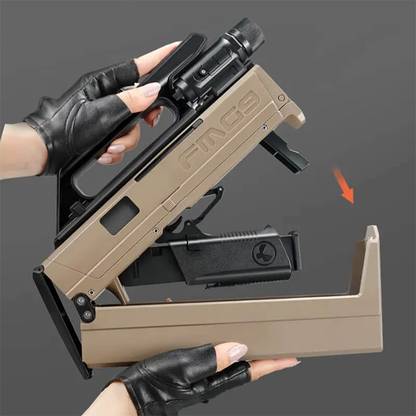 BABYLAMA FMG9 EVA Soft Foam Shell Ejection Gun Toy Folding Machine Toy  Gun
