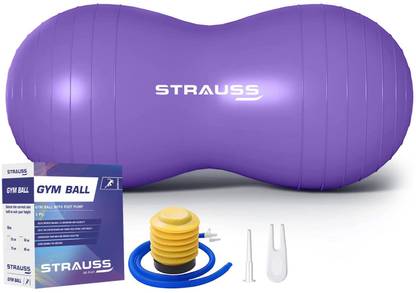 Strauss Anti Burst Gym Ball Peanut Shape | Exercise Ball For Kids, 95X45 Cm (Purple) Gym Ball