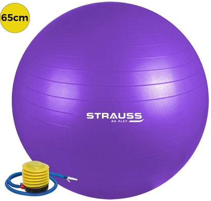 Strauss Anti Burst Gym Ball | Exercise Ball | Yoga Ball , 65 Cm (Light Purple) Gym Ball