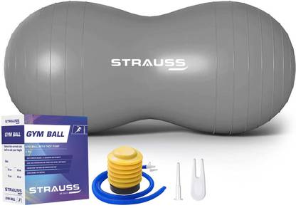 Strauss Anti Burst Gym Ball Peanut Shape | Exercise Ball For Kids, 95X45 Cm (Grey) Gym Ball