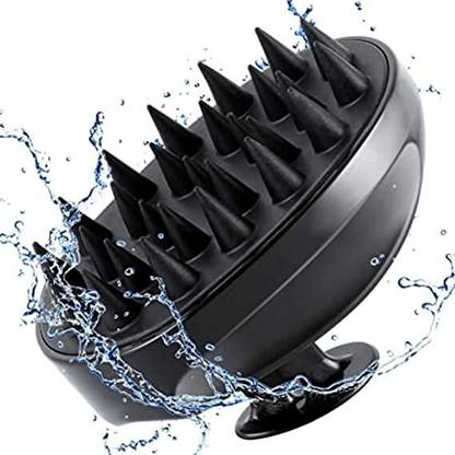 Cross Effect Hair Scalp Massager Shampoo Brush, [Wet & Dry] Head Scalp Massage Brush - Black