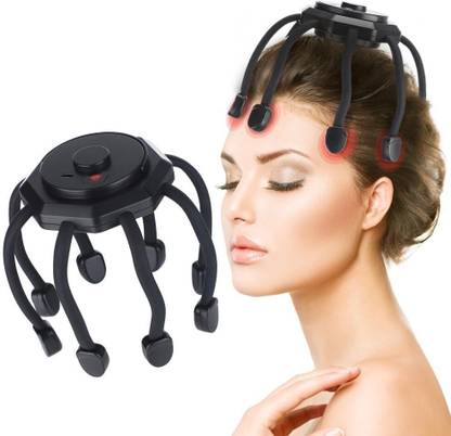 Zovilstore Electric Head Massager Octopus Scalp Massagers,360 Degree Automatic Rechargeable Handfree Relax Massage with 3 Vibration Mode for Stress Pain Relax Massager