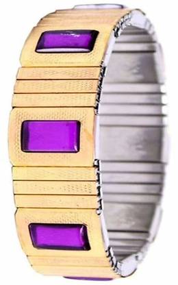 ALS enterprises ALS Brass, Metal Diamond Gold-plated magnetic Bracelet (For B.P)