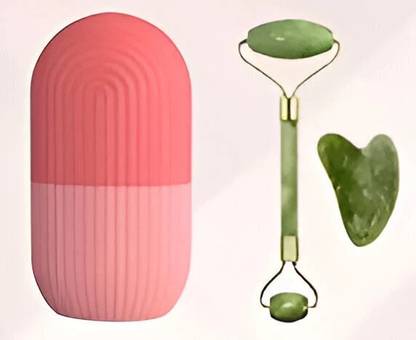 Kvita Luxe Depot Kvita Face Stone Jade Roller Massager With Gua Sha Stone And Ice Roller