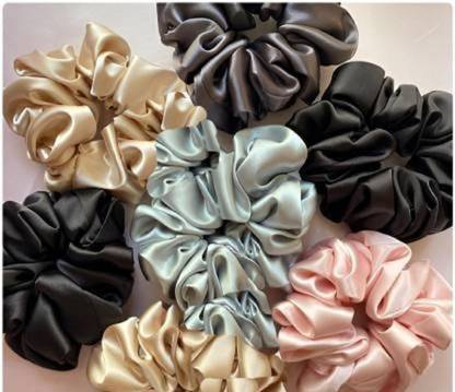 अबरीश Pure Silk Scrunchies Hair Tie Elastic Hair Rubber Band (Multicolor)